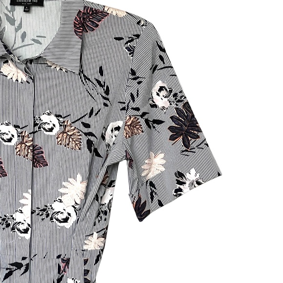 Lafayette 148 Eleni Artisan Bouquet Short-Sleeve Stretch Cotton Midi Dress SizeL - Picture 4 of 14